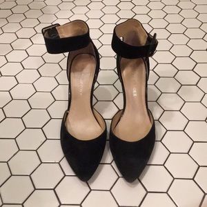 Audrey Brooke Suede Ankle Strap Heels